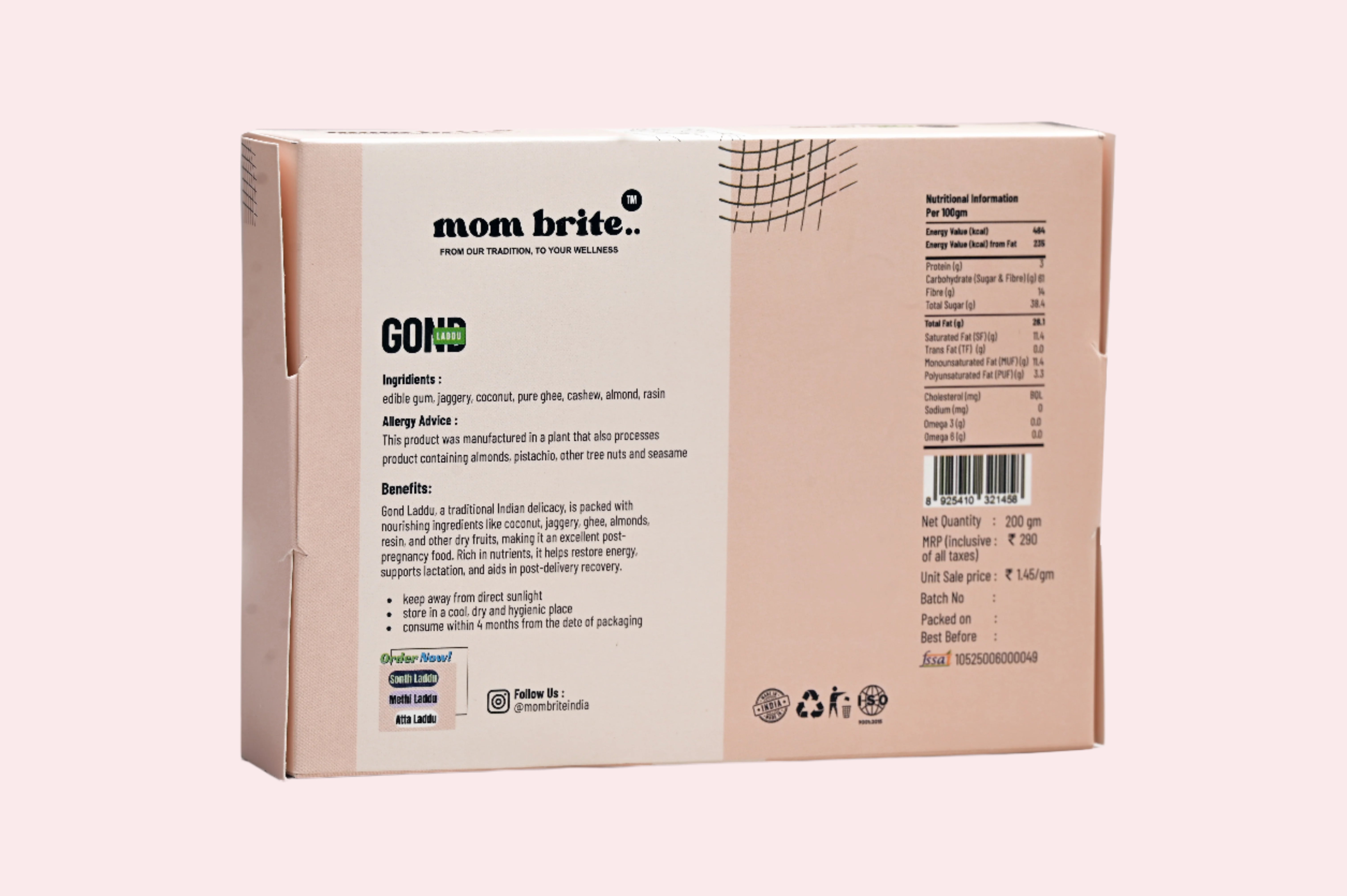 Mombrite Gond Dry Fruit Laddu 200g