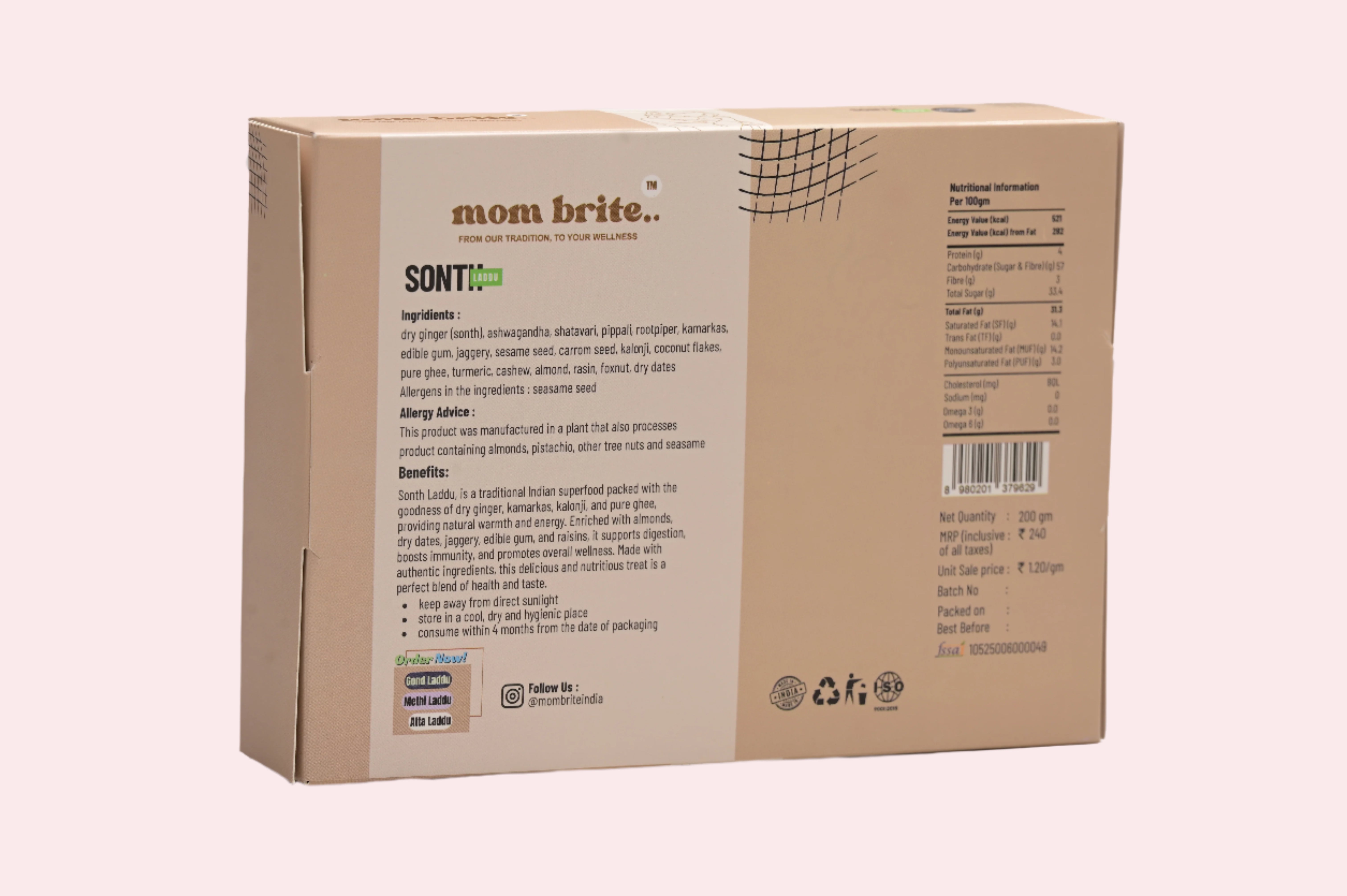 Mombrite Sonth Laddu 200g