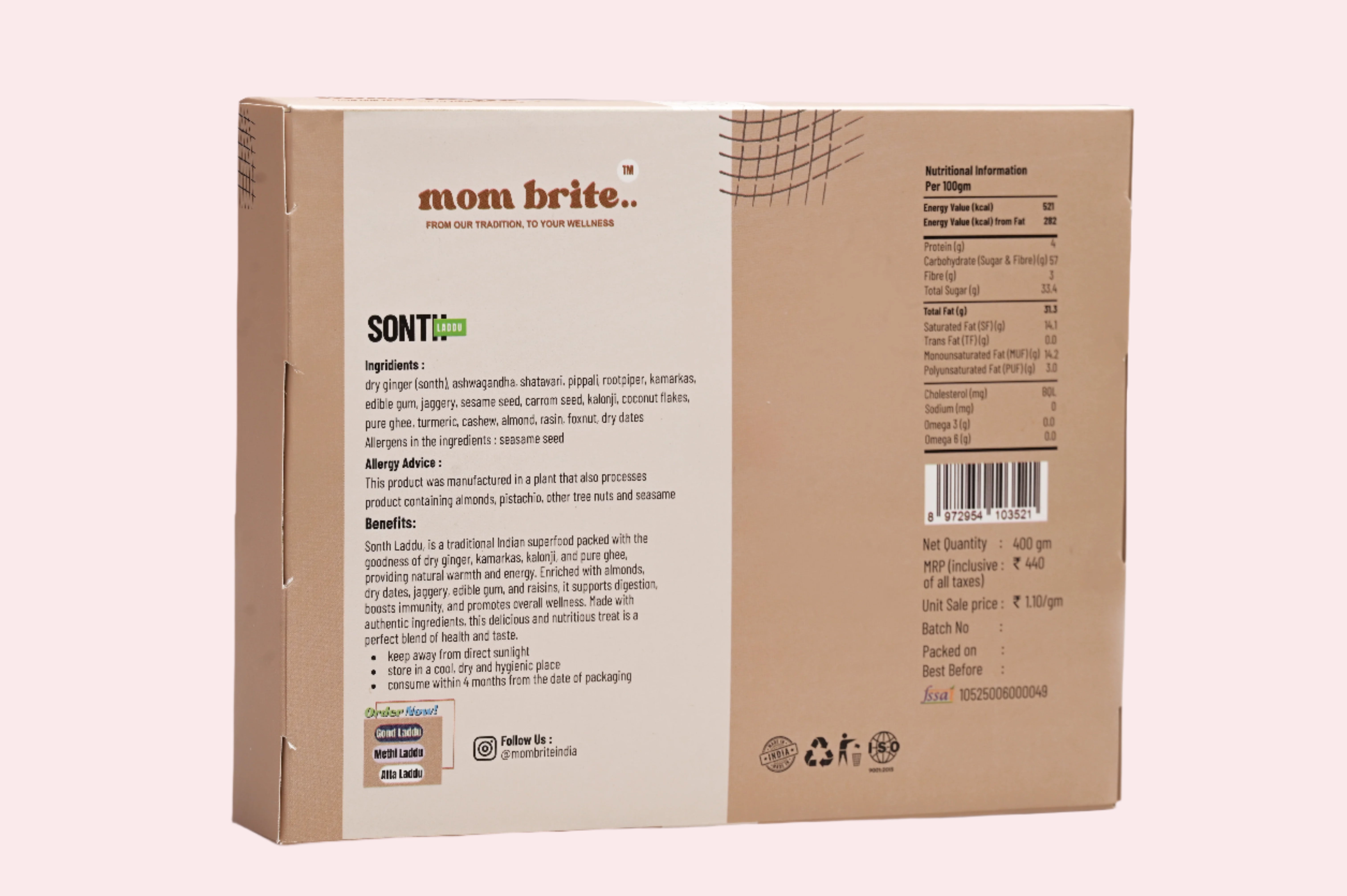 Mombrite Sonth Laddu 400g